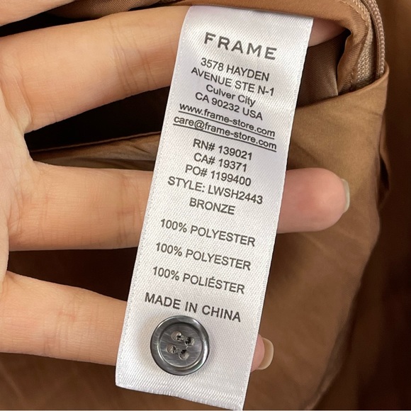 FRAME Crossover Top Blouse Bronze Size Large - Picture 7 of 7